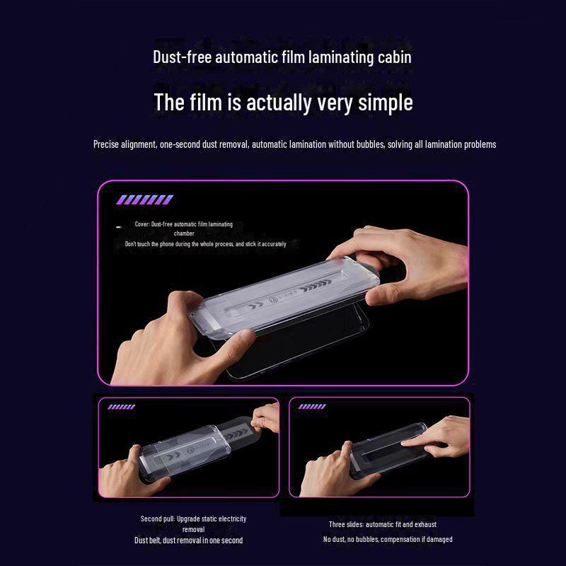 Leicht anzubringender, staubfreier Displayschutz aus gehärtetem Glas für das iPhone 12 Pro Max