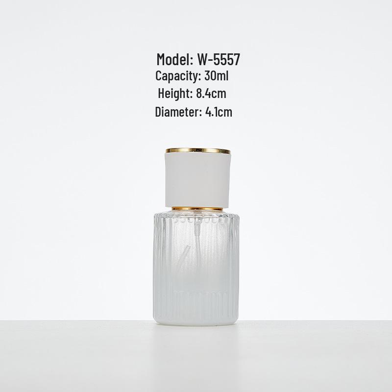 Vertical Gradient Stripe Glass Perfume Bottle - Aesthetic Spray Decanter for Essential Oils and Cosmetics