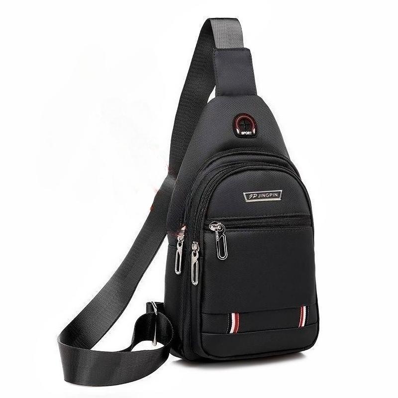 Herren Casual Multifunktionale Brusttasche Nylon Umhängetasche Doppelte Aufbewahrungstasche Hüfttasche