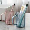 1pc Solid Color Mouthwash Cup, Simple Household Toothbrush Cup, Plastic Gargle Cup With Handle, Minimalist Bathroom Tumbler