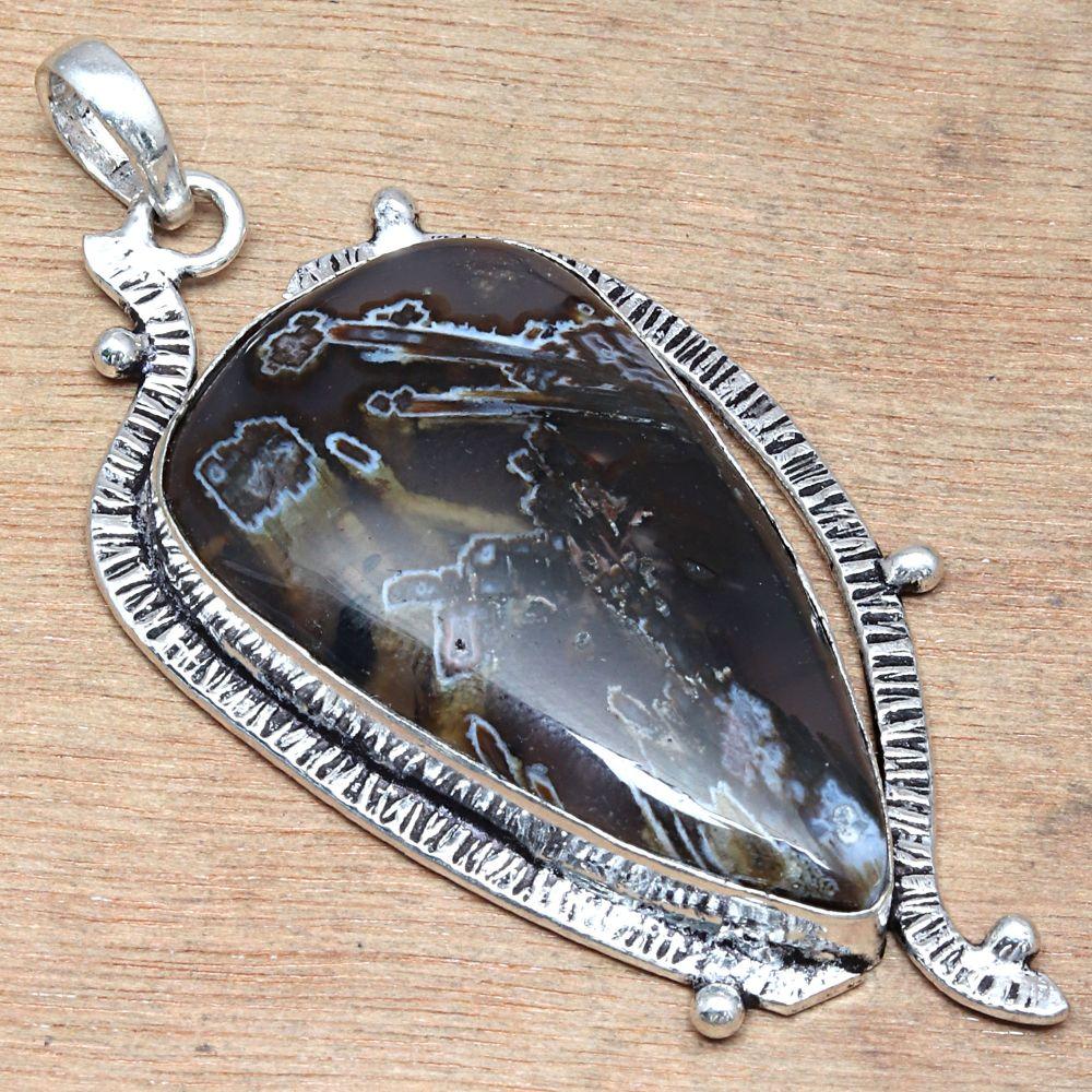 Necklace Stick Agate Gemstone Handmade Jewelry 2"