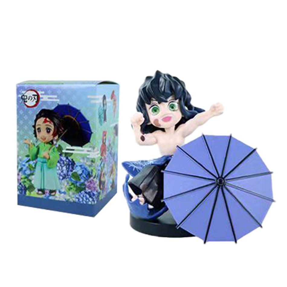 12pcs Anime Demon Slayer Tanjiro Kamado Nezuko Christmas Halloween PVC blind box cartoon figure model ornament child gift Random Mystery Trendy