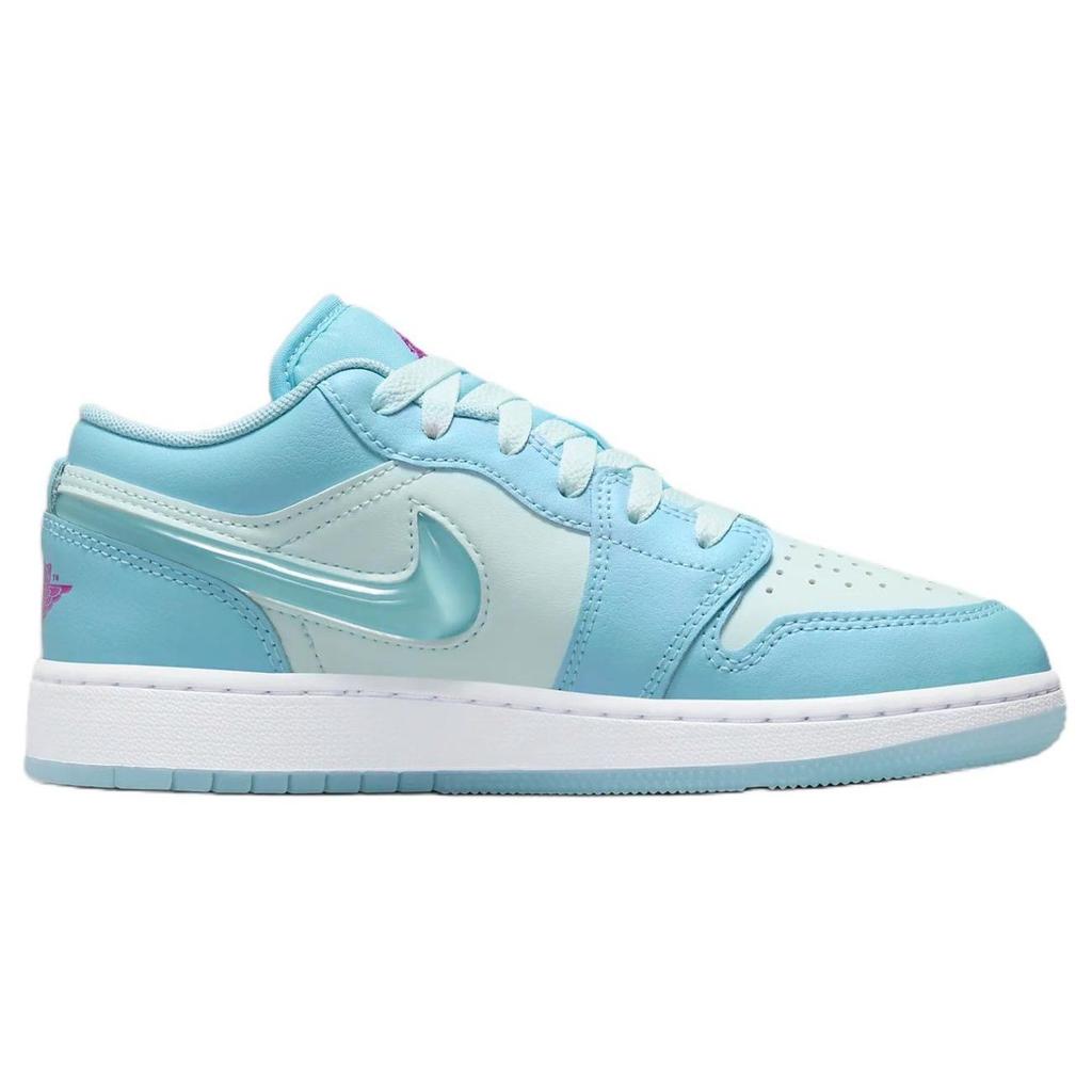 Zapatillas Air Jordan 1 Low SE GS Aquarius Blue para niños, color azul glaciar e hipervioleta, FN7366-400