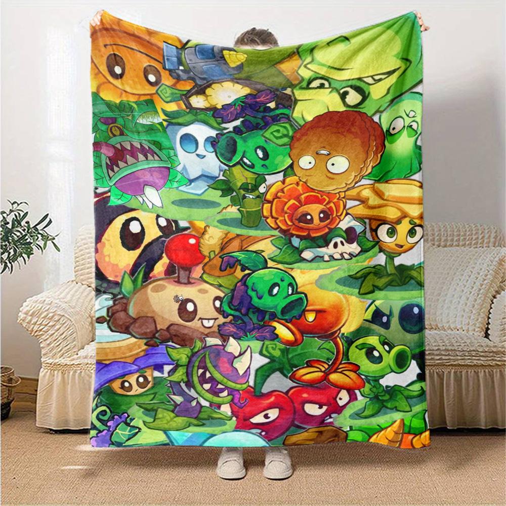 Plants Vs. Zombies Blanket Durable Comfort Great for Bedding Sofa Seaside Four Seasons Multipurpose Digital Print