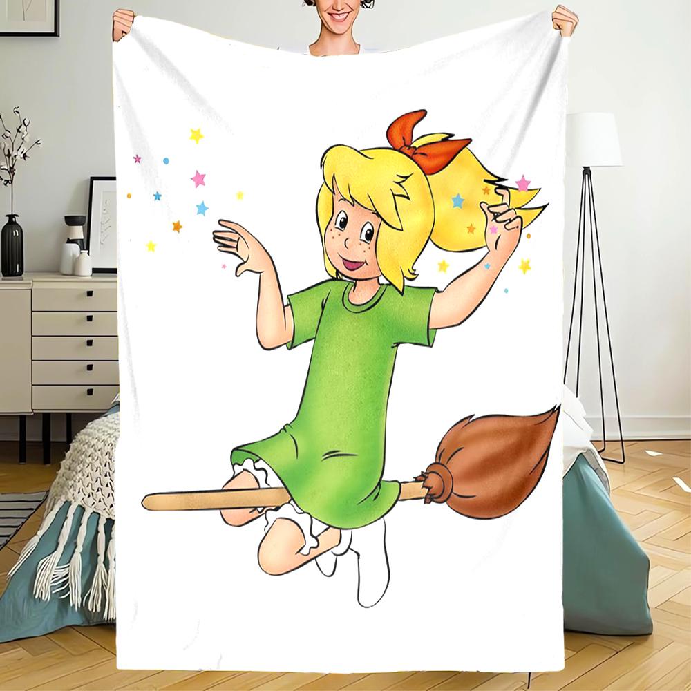 Bibi Blocksberg Theme Printed Blanket - Perfect for Couch, Bed, Travel & Outdoor Use | Machine Washable, Cozy & Durable.
