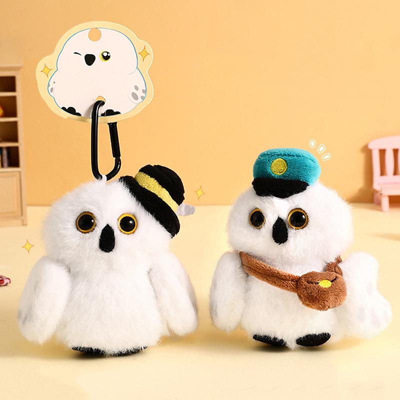 Roztomilý kreslený sova plyšový přívěsek na klíče zábavná novinka sova plyšový přívěsek na klíče kreativní batoh dekorace příslušenství dárky