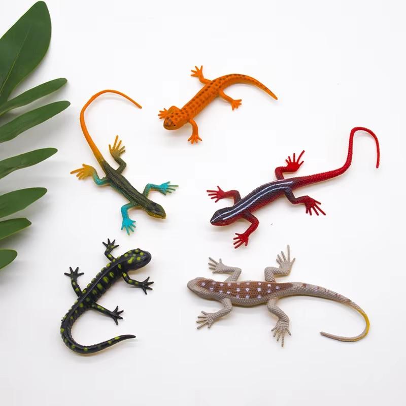 12 Pcs Simulated Lizard Toys Colorful Crawling Quadruped Snake Stone Dragon Gecko Cognitive Model Toy