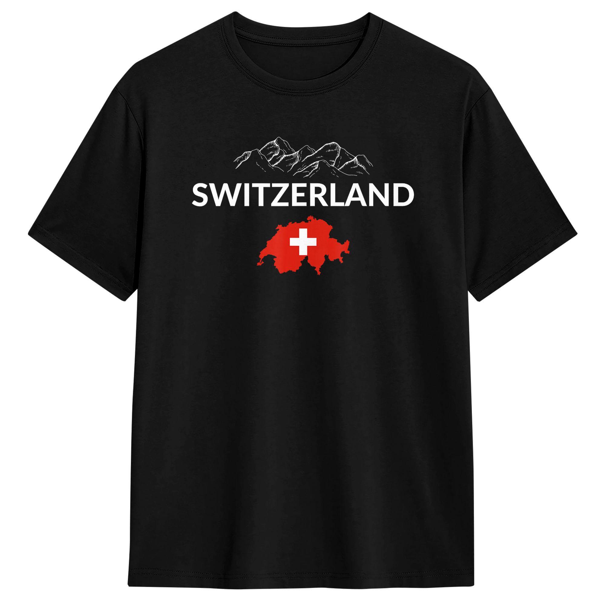 

Switzerland Flag Hiking Holiday Switzerland Swiss Flag Pure Cotton T-Shirt For Men Beach T Shirts O-Neck Novelty Tee Shirt Tops 5XL різнокольоровий