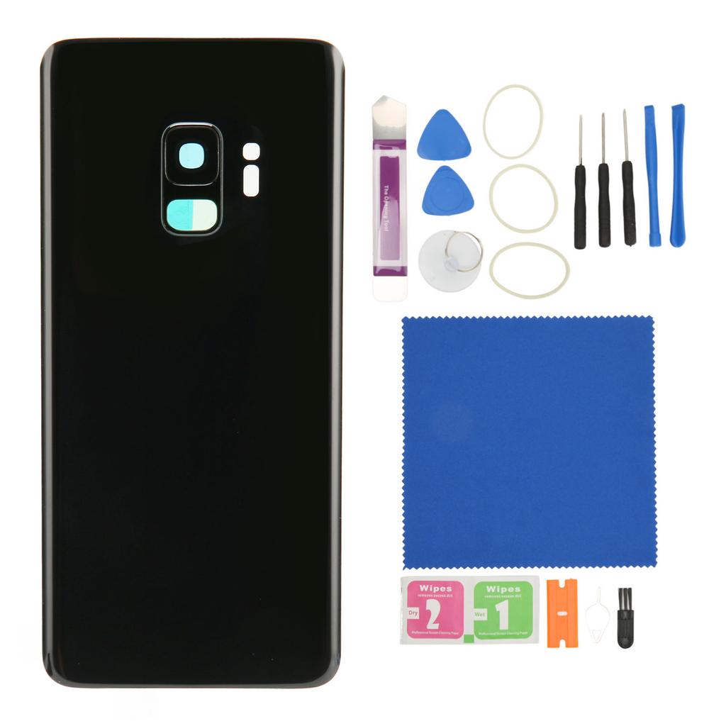Battery Back Glass Cover Waterproof Rear Door Housing with Pre Installed Camera Lens and Adhesive for Galaxy S9 G960