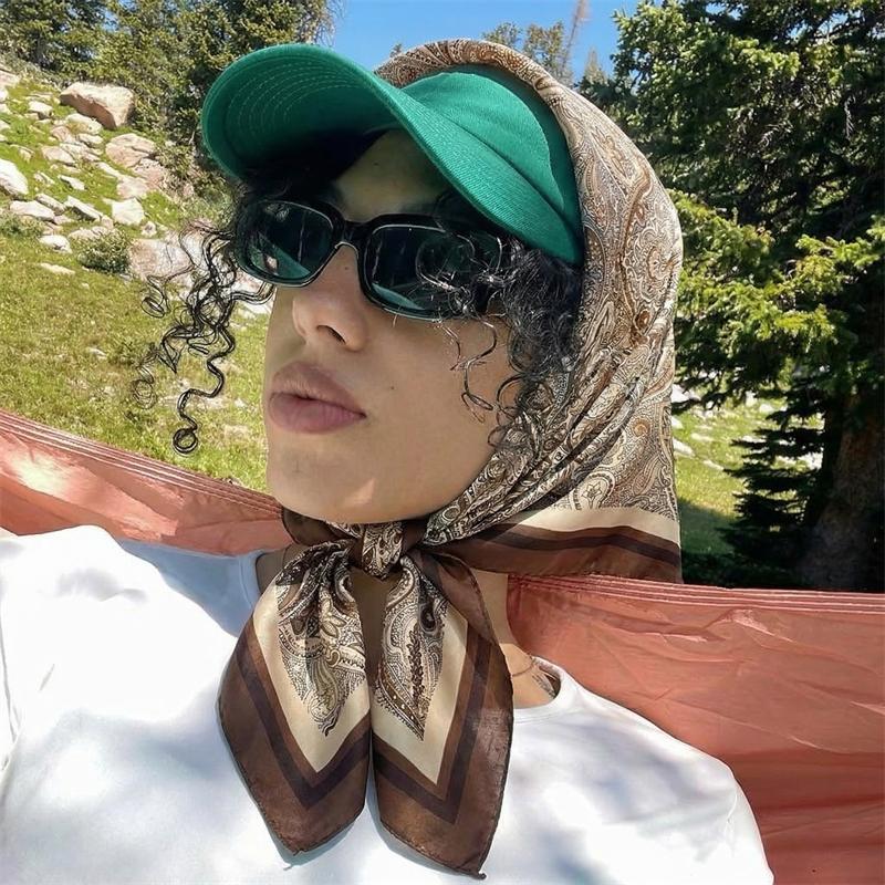 70cm Design Hair Bands Square Scarves Fashion Print Satin Silk Scarf for Women Neckerchief Wrist Wraps Lady Ribbon Shawl Foulard