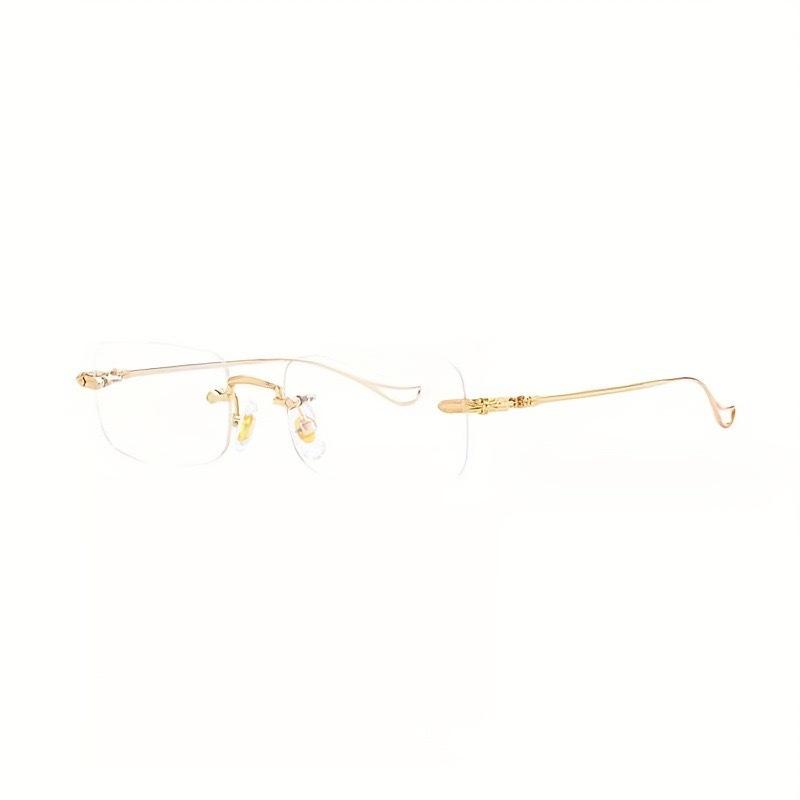 Rimless Square Metal Anti-Blue Light Reading Glasses Eye Protection Ultralight Myopia Glasses Optical Spectacle Eyeglass 0 (anti-blue light)