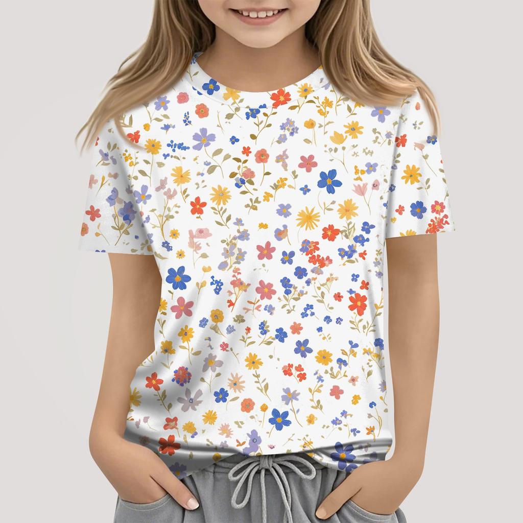 Dívčí chlapecká trička pro batolata Dětské top chlapecké a dívčí tričko s krátkým rukávem