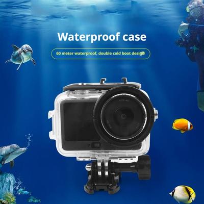 Action Camera Waterproof Case for DJI Action 6 60M Diving Protective Housing Tempered Glass Lens Underwater Photography Gear