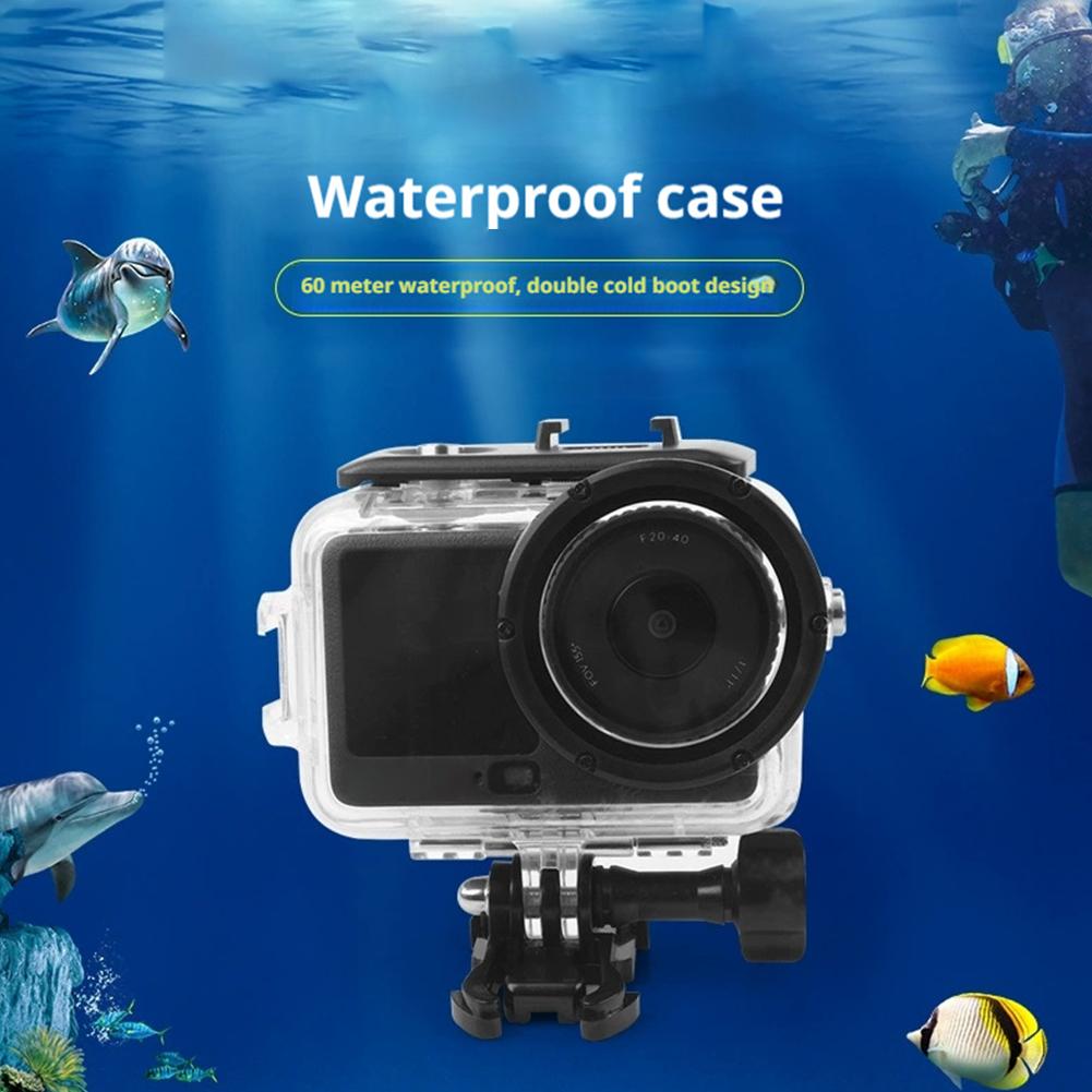 Action Kamera Wasserdichtes Gehäuse für DJI Action 6 60M Tauchen Schutzgehäuse Gehärtetes Glas Linse Unterwasser Fotografie Ausrüstung