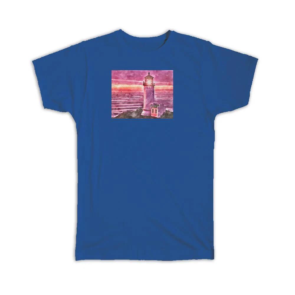 Gift T-Shirt : Watercolor Scenary Lighthouse XL