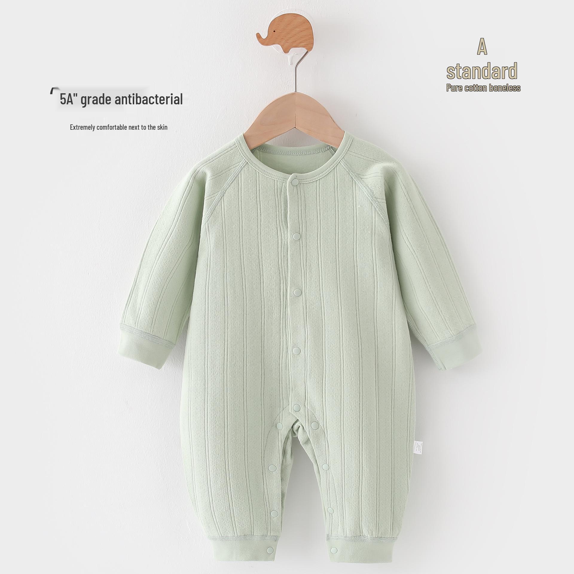 

Детский ромпер из чистого хлопка: Бескостные пижамы А-класса для новорожденных на весну/осень 66 cm зелёный