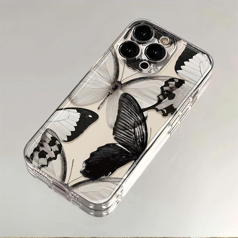 Transparent Artistic Butterfly Simplicity Phone Case For IPhone 17 16 15 14 13 12 11 Pro Max Air Silicone Cover Protective Funda iphone 12 ProMax