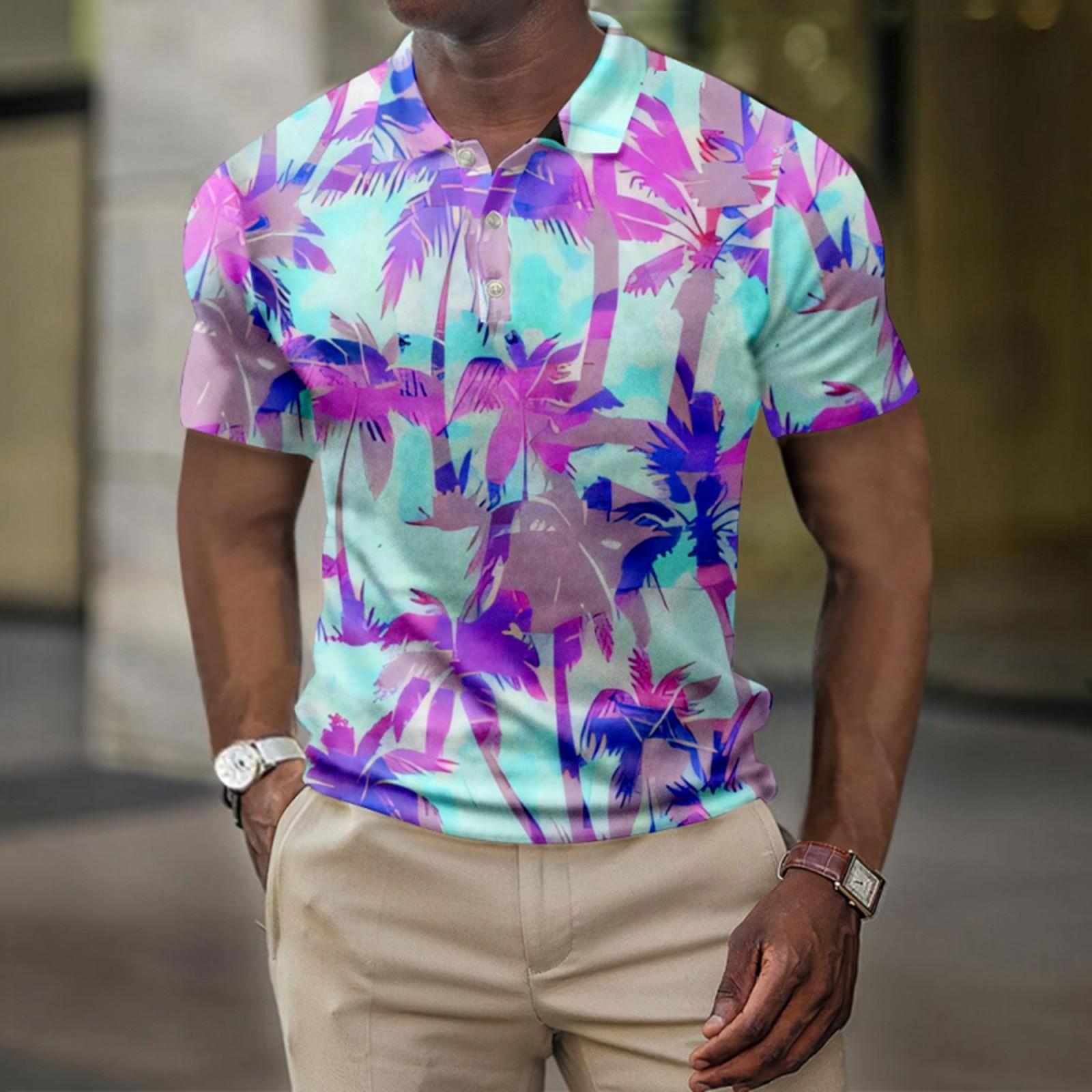 

Мужская летняя рубашка для гольфа с принтом «Гавайи», с короткими рукавами, повседневная модная рубашка для мужчин XL белый