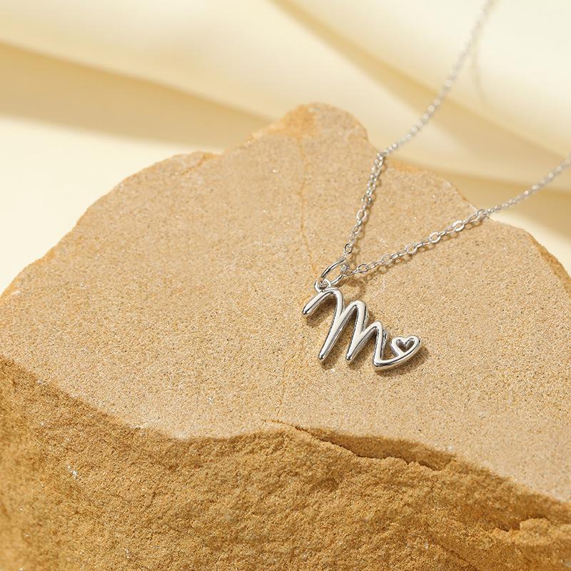 Banyan Tree S925 Silver English Letter Pendant Necklace - Simple, Elegant Style for Mother's Day