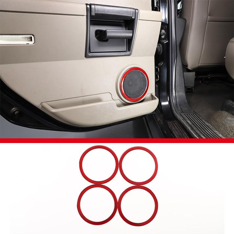 Red Soft Carbon Fiber Door Handle Steering Wheel Gear Shift Trim Cover Stickers Fit For Hummer H2 2003-2007 Interior Accessories