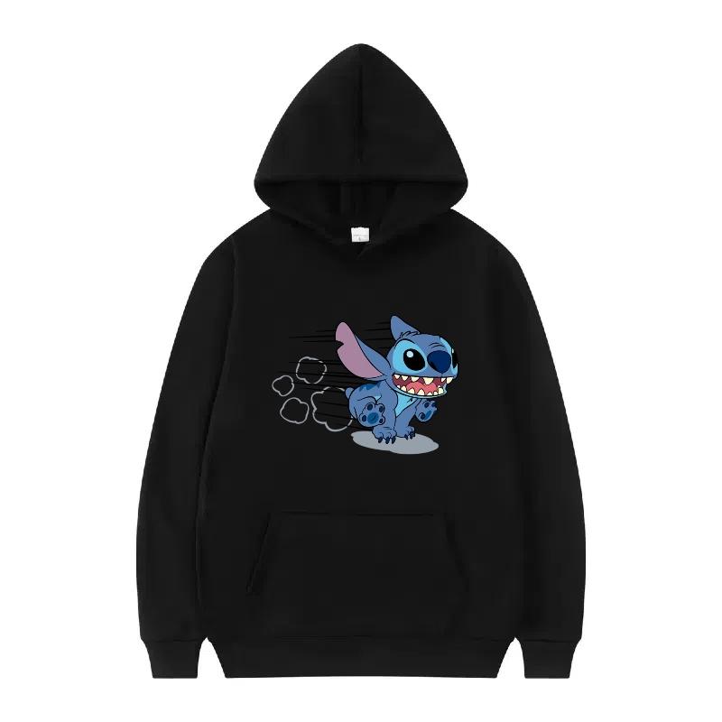 Disney Stitch Pattern Women Hoodies Fashion Sporty Y2k Loose Grey Tops Clothing Pullovers Ladies Cheap Hoodies Sweatshirts