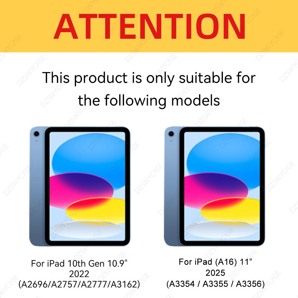 Hülle für iPad 10. Generation 10,9 Zoll, Für iPad 11. Generation A16 11 Hülle, Silikon Schlank Schutzhülle, mit Stifthalter, Y-förmiger Ständer