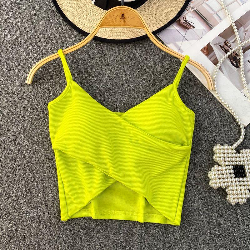 European and American Women's Clothing Silm Slimming and Short Cross Strap