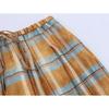 Kaslead New Women clothes Western Style Fashion Simple and Versatile Plaid Bloomers 8369034 615
