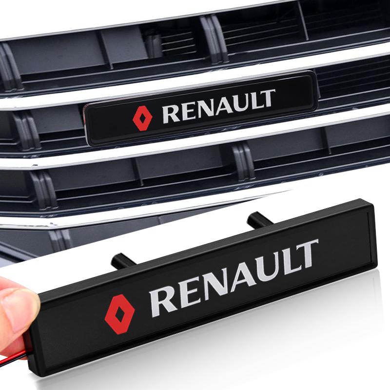 Car Front Cover Grille Lamp Emblem Decor LED Lightings for Renault Megane 2 3 4 Twingo Clio Talisman Captur Trafic Kwid Scenic 2 R222