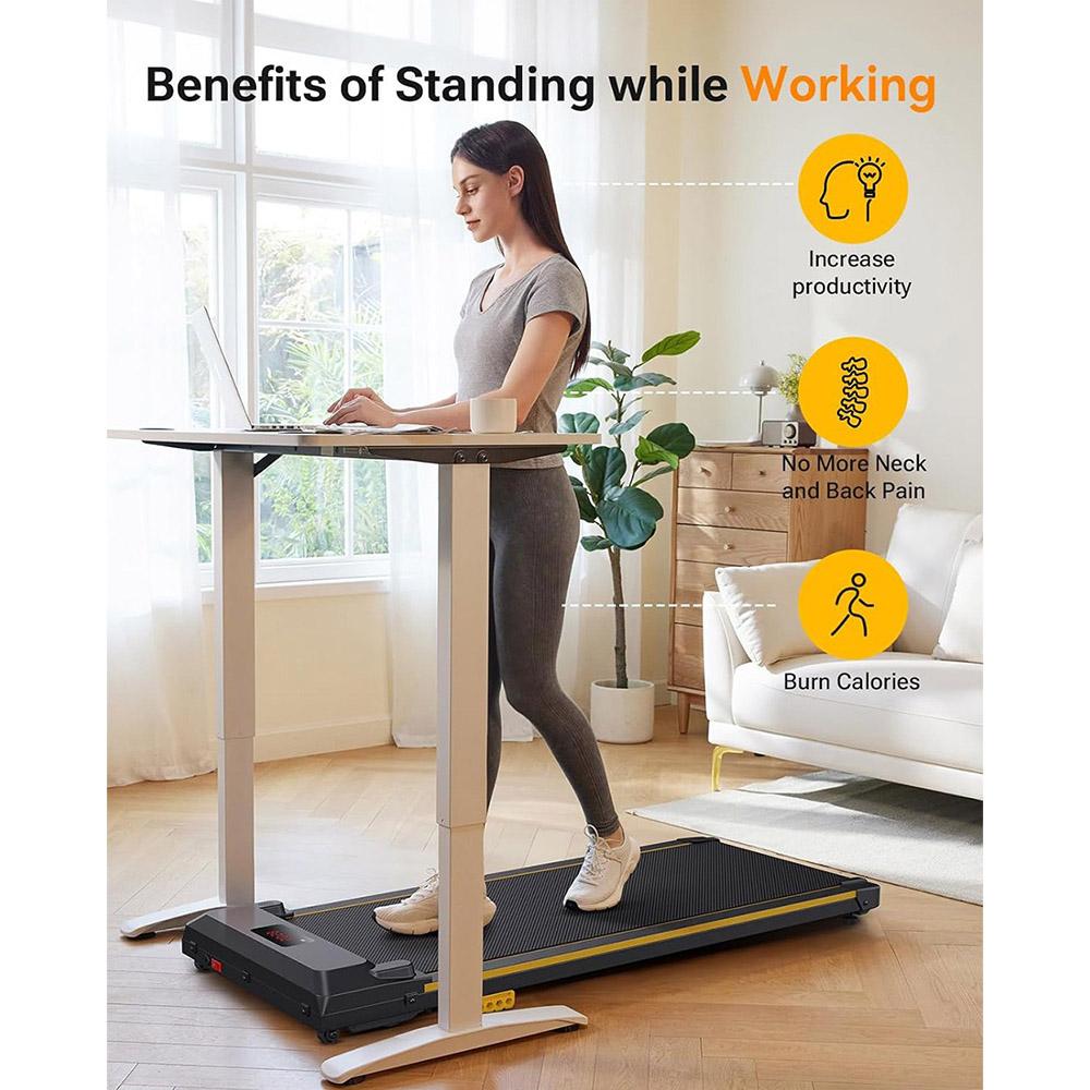 הליכון UREVO Spacewalk E1 משופץ, בולמי זעזועים כפולים, תצוגת LED ושלט רחוק, הספק מנוע 2.0 כ"ס, טווח מהירות 0.6-4 מייל לשעה