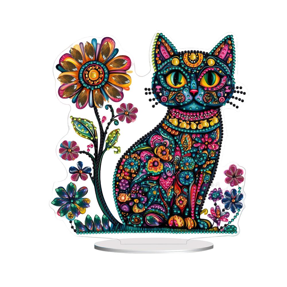 2D Flat Halloween DIY Diamond Painting Desktop Ornaments Kit Diamond Painting Desktop Decorations for Home Office Desktop Decor