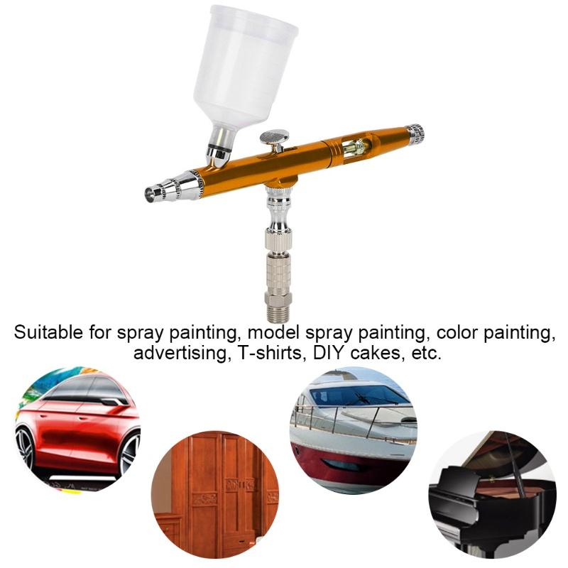0.3mm Painting Airbrush Gun Mini Set Tail External Adjustment DIY Spray Tool 20CC/40CC Gold