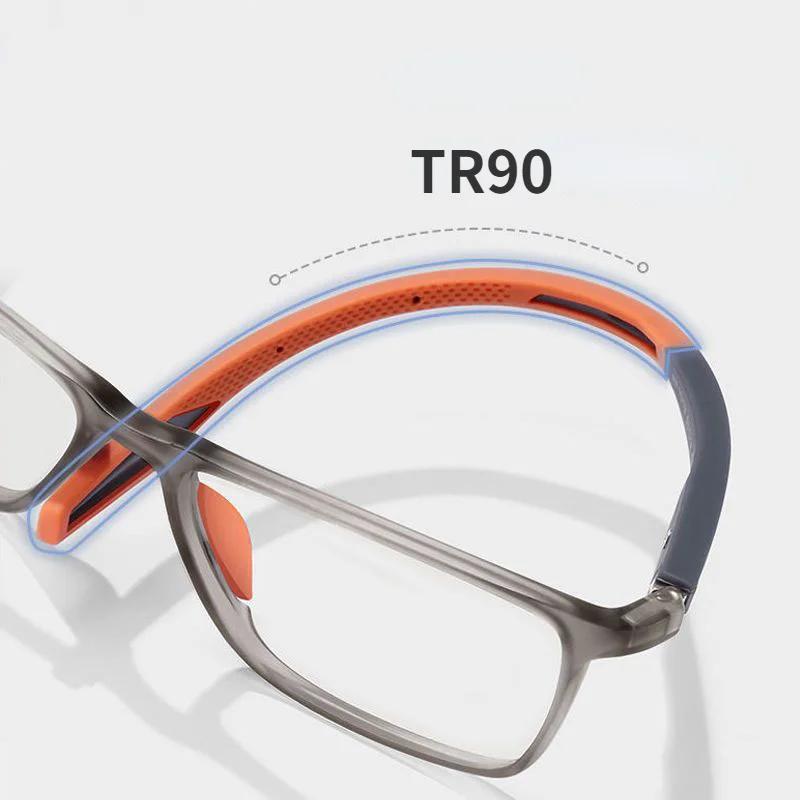 TR90 Square Reading Glasses Men Women Trendy Sports Presbyopia Eyeglasses Blue Light Blocking Ultralight Eyewear with Diopter