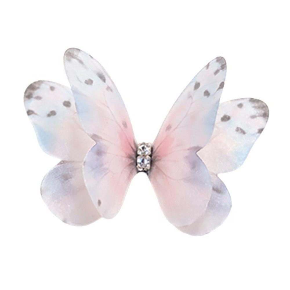 50Pcs Double-layer Chiffon Butterfly Embroidered Patches Bridal Hair Accessories