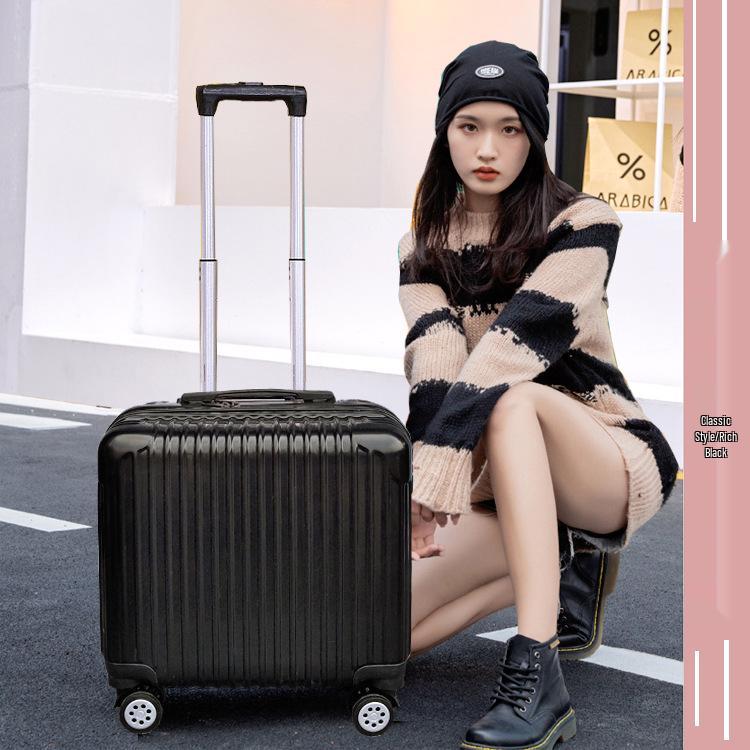 18" Carry-on Travel Suitcase with Universal Wheels and Lock, Sturdy Trolley Case for Students, 20" Version Available