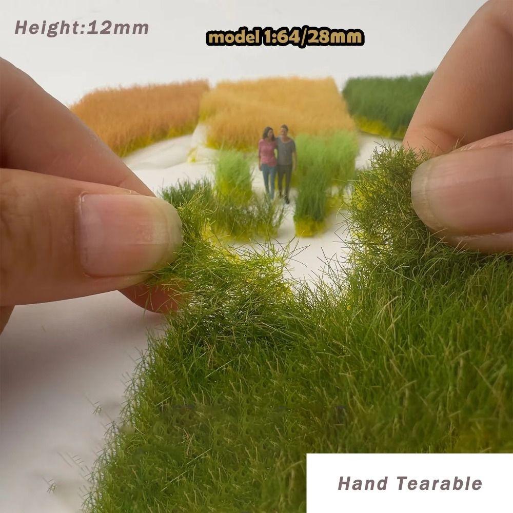 Height 12mm Artificial Grass Tufts Hand Tear Simulation Miniature Bushes Plant Terrain Model Miniature Landscape