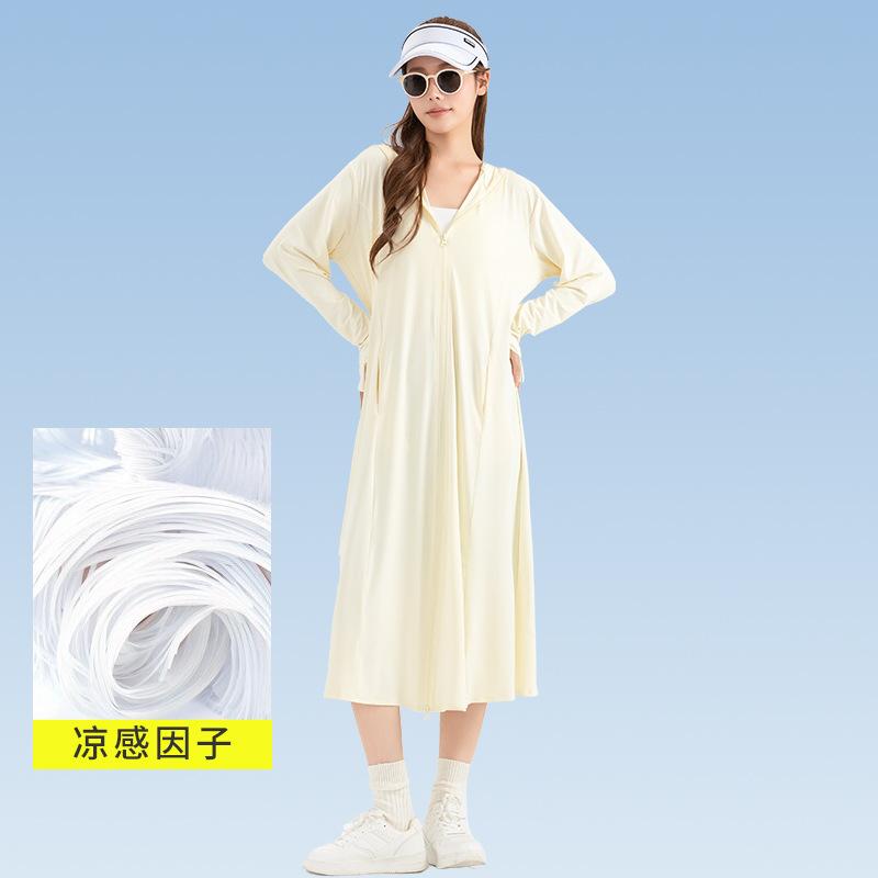 Sunscreen Clothing Women's 1011 Summer New UV Protection Ice Silk Dress Color Printing Long Sunscreen Clothing Long Dress
