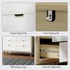 Storage Cabinet, Chest of Drawers with 6 Drawers and 5 Legs for Bedroom, High Gloss White