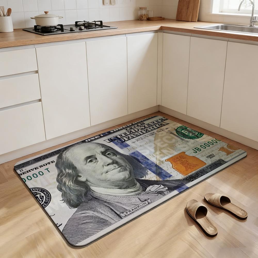 Moderne U-USD Dollar Bargeld Bodenmatte Rutschfest Schnelltrocknend Kieselgur Badematte, Saugfähige Fußmatte