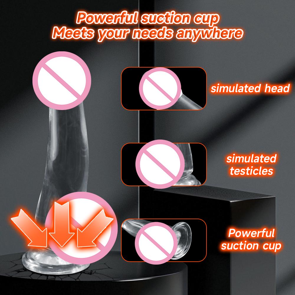 Multi-Size TPE Jelly Penis Dildo with Suction Cup, Anal Plug Vaginal Masturbator, Unisex Adult Sexy Sex Toy for Couples, Sex Toy