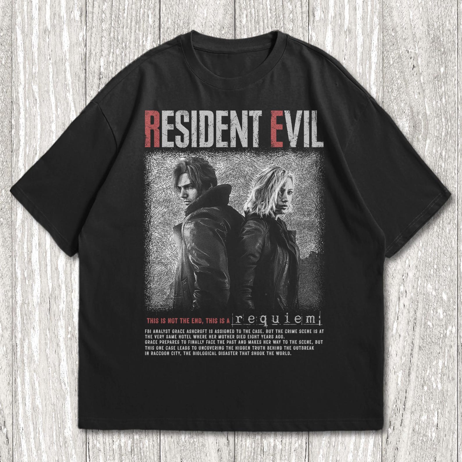 Resident Evil Requiem, Leon kennedy T-Shirt, Horror Video Game Movie T-Shirt 2XL