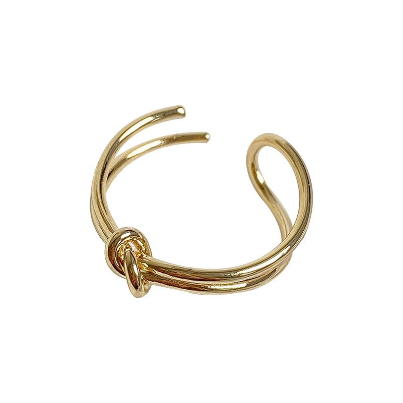 Concave Style Fashionable Cross Ring Women's Fashion Personality Ins Trendy Knot Open Index Ring