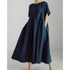 BITCED Fashion Summer Spring Solid Color Print Short Sleeve O-Neck Casual Dresses