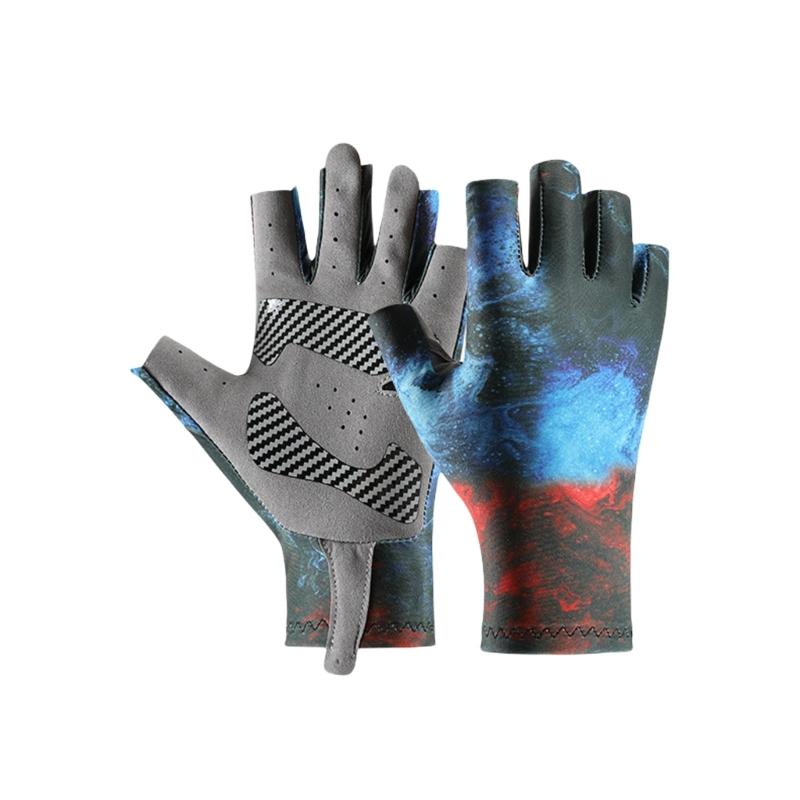 

Quick Drying Breathable Sports Glove Nonslip Half Finger Fishing Glove Sun Protections Fingerless Cycling Glove L
