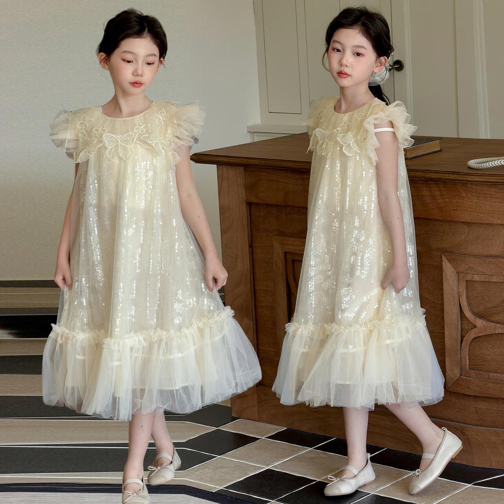 Girls' Summer 2026 New Style Children's Stylish Korean Edition Mesh Princess Dress Girls' Summer Dress
