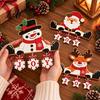 Santa Claus Reindeer Snowman Ornaments Wooden Christmas Tabletop Decor 2D Flat Hanging Shelf Sitters with JOY Ornaments Rustic Wood Crafts