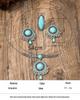 Retro Ethnic Turquoise Bohemian Earrings, Rings, and Necklace Set for Women