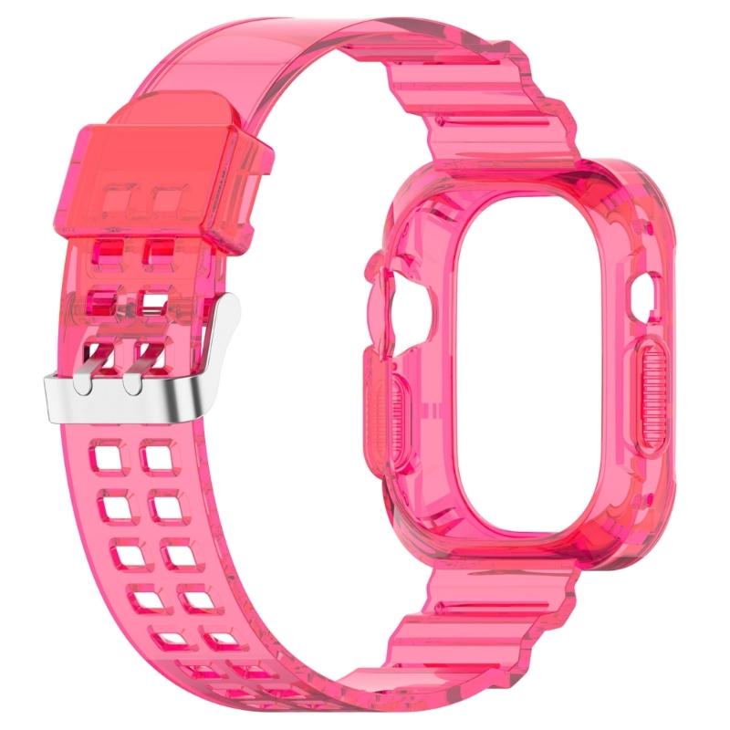 Soft Silicone Watchband Adjustable Watch Band Strap Repalcement for iOS Watch Ultra 49mm Smartwatch Comfortable