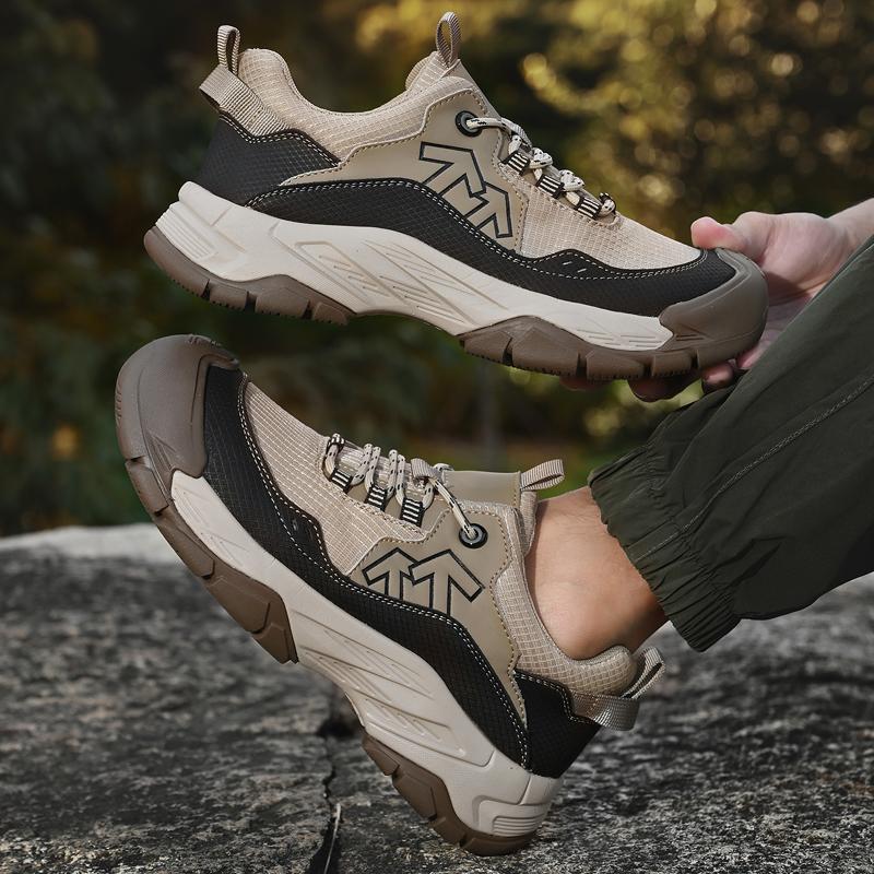 Comfortable Men's Hiking Shoes Casual Sneakers Daily Walking Travel Shoes Fashionable Treking Footwear Lightweight Mesh Shoes