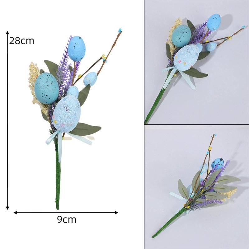 Efficient Spring Festival Eggs Artificial Flower Bouquets Bright Home Office Easters Celebration Decoration